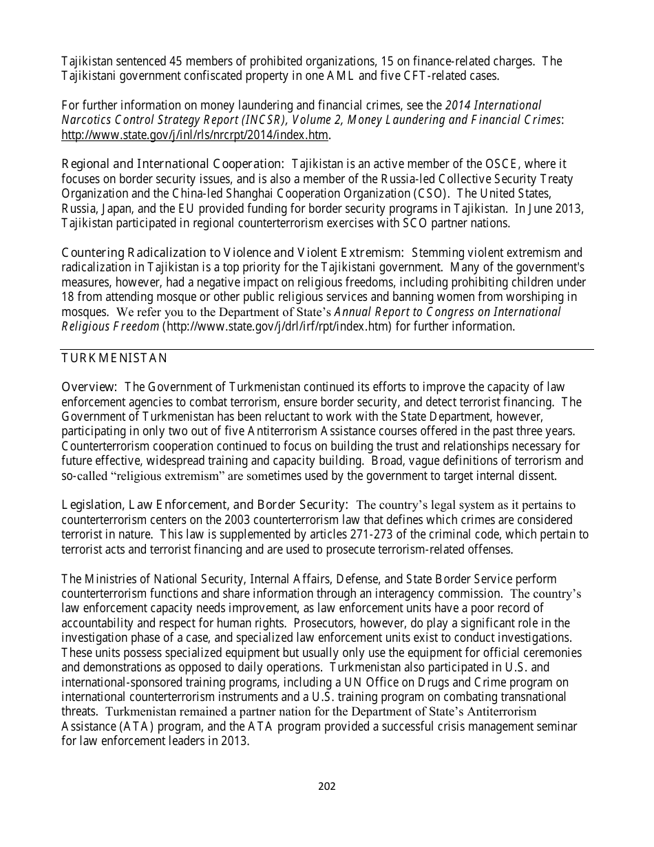 Country Reports on Terrorism, Page 202