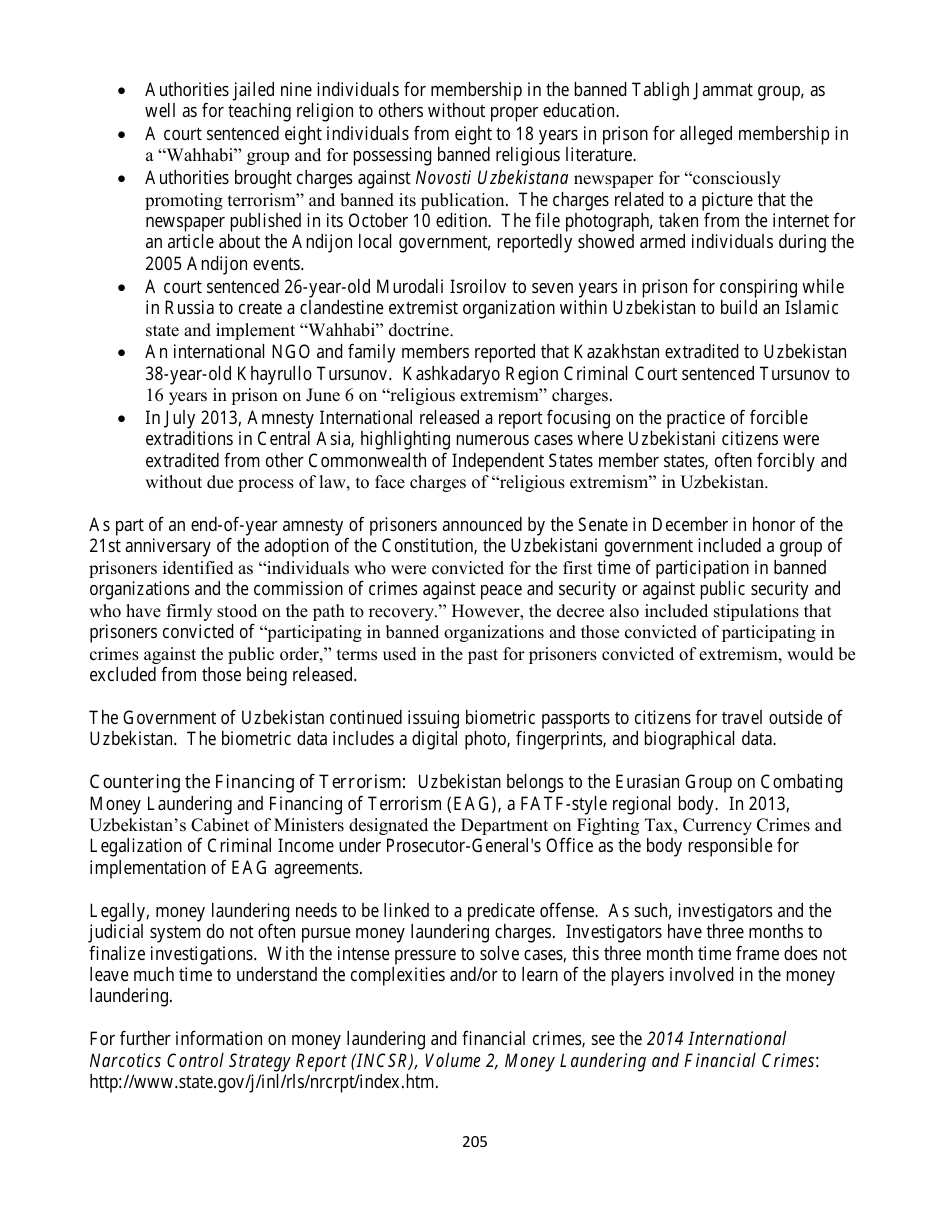 Country Reports on Terrorism, Page 205