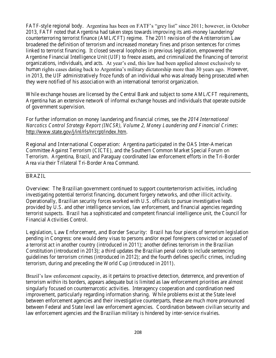 Country Reports on Terrorism, Page 208