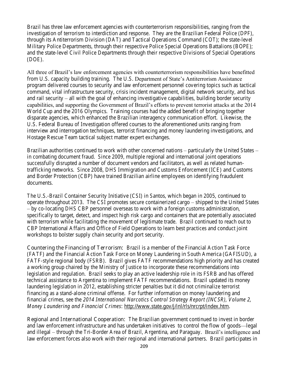 Country Reports on Terrorism, Page 209