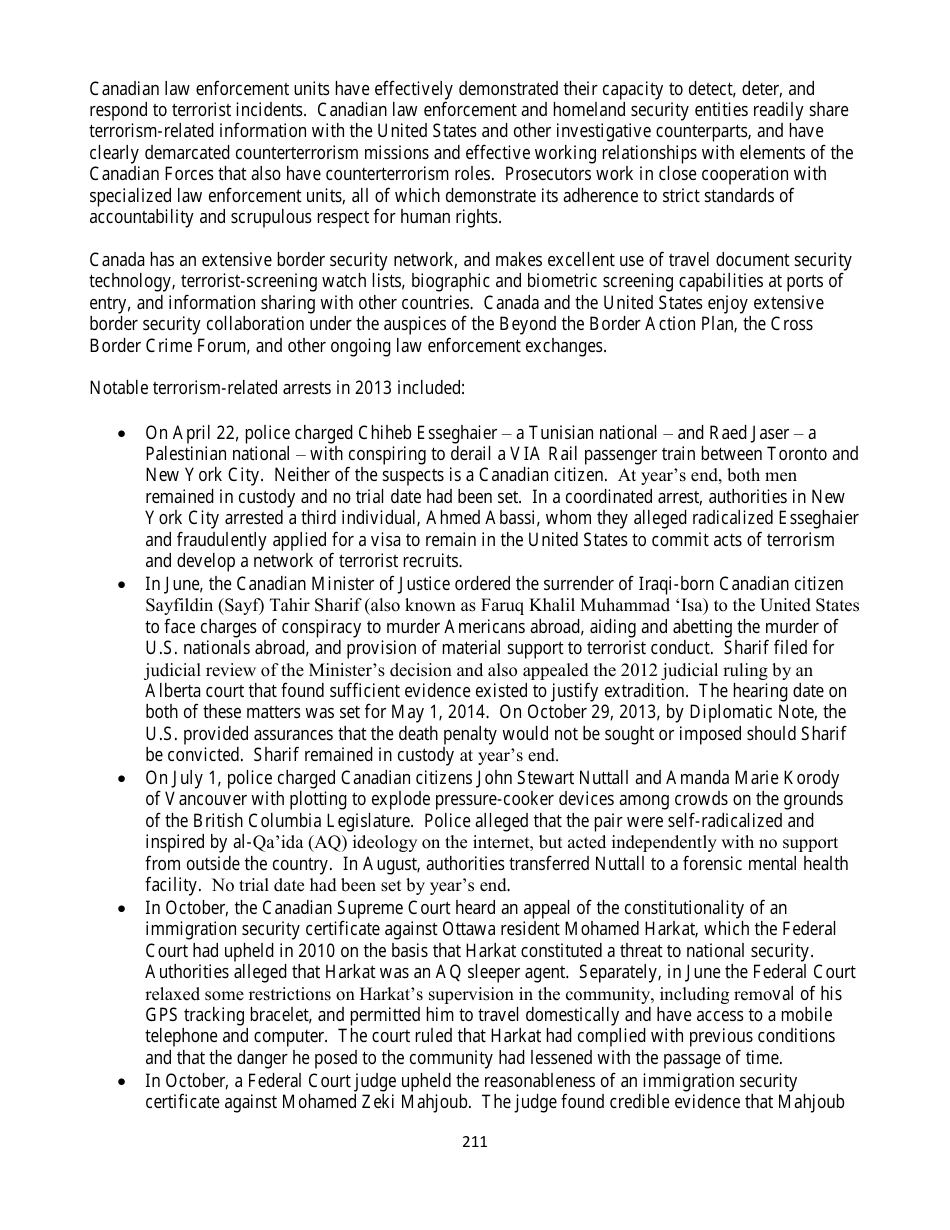 Country Reports on Terrorism, Page 211