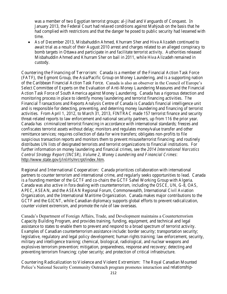 Country Reports on Terrorism, Page 212
