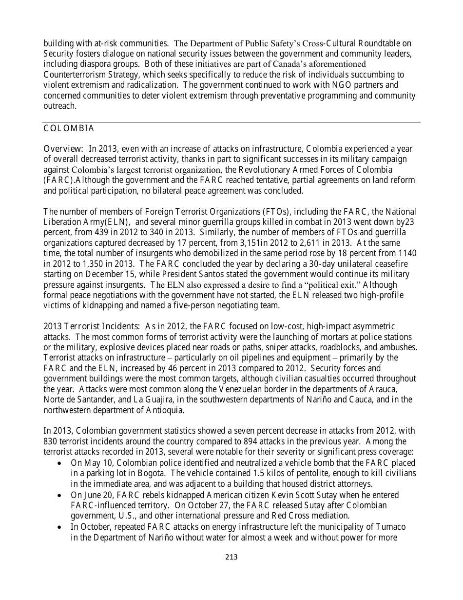 Country Reports on Terrorism, Page 213