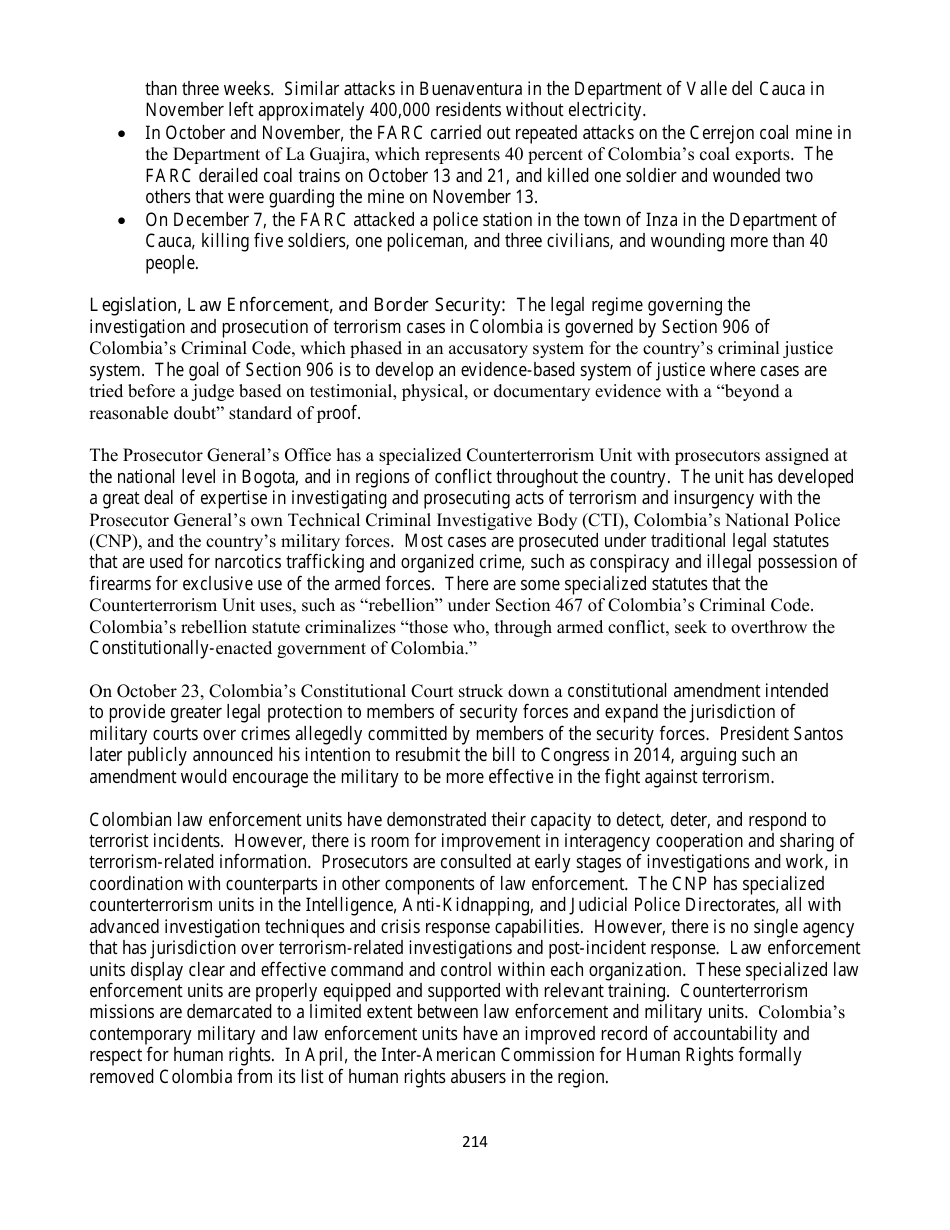 Country Reports on Terrorism, Page 214