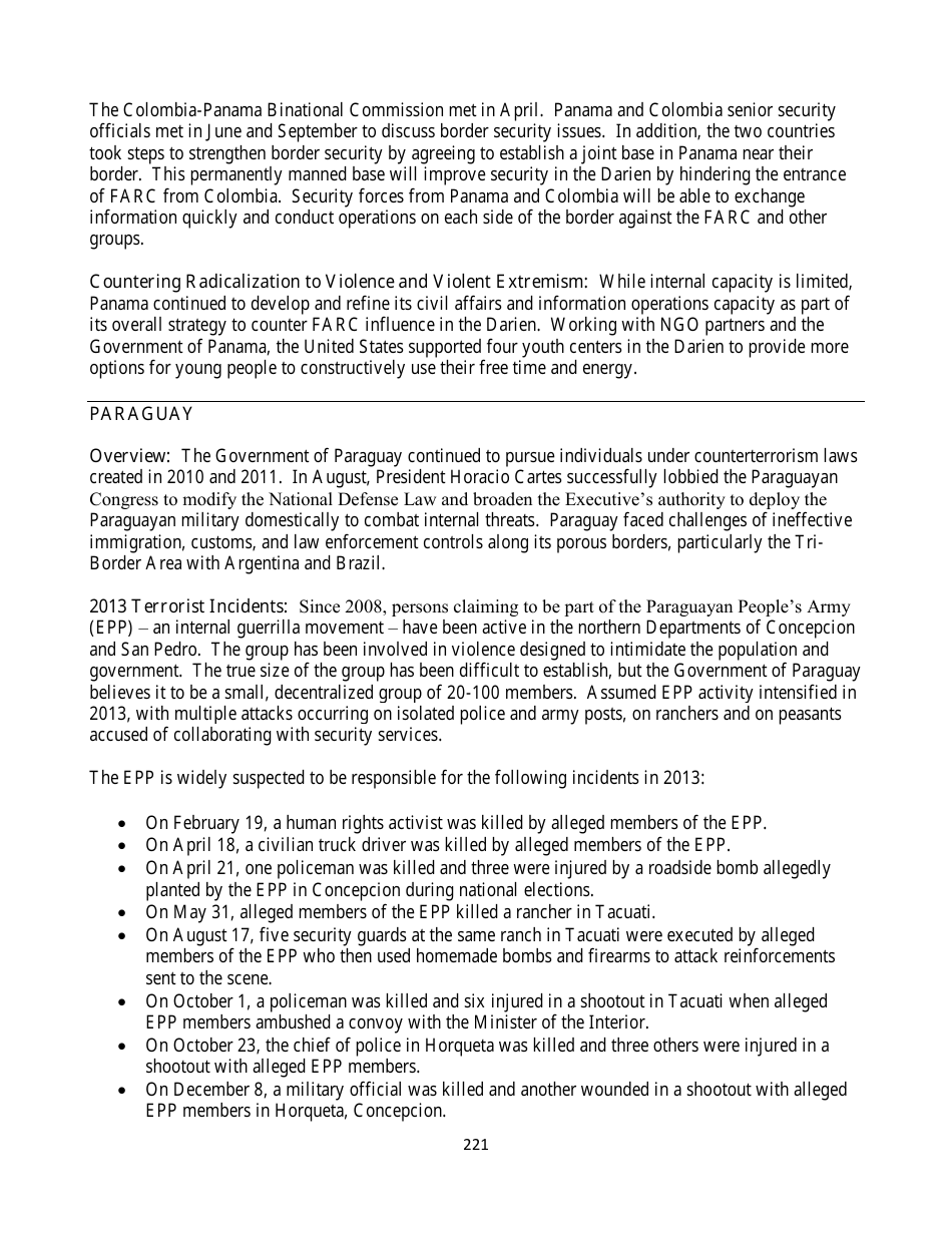 Country Reports on Terrorism, Page 221