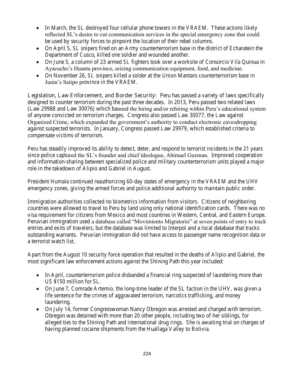 Country Reports on Terrorism, Page 224