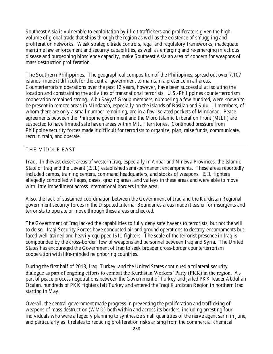Country Reports on Terrorism, Page 238