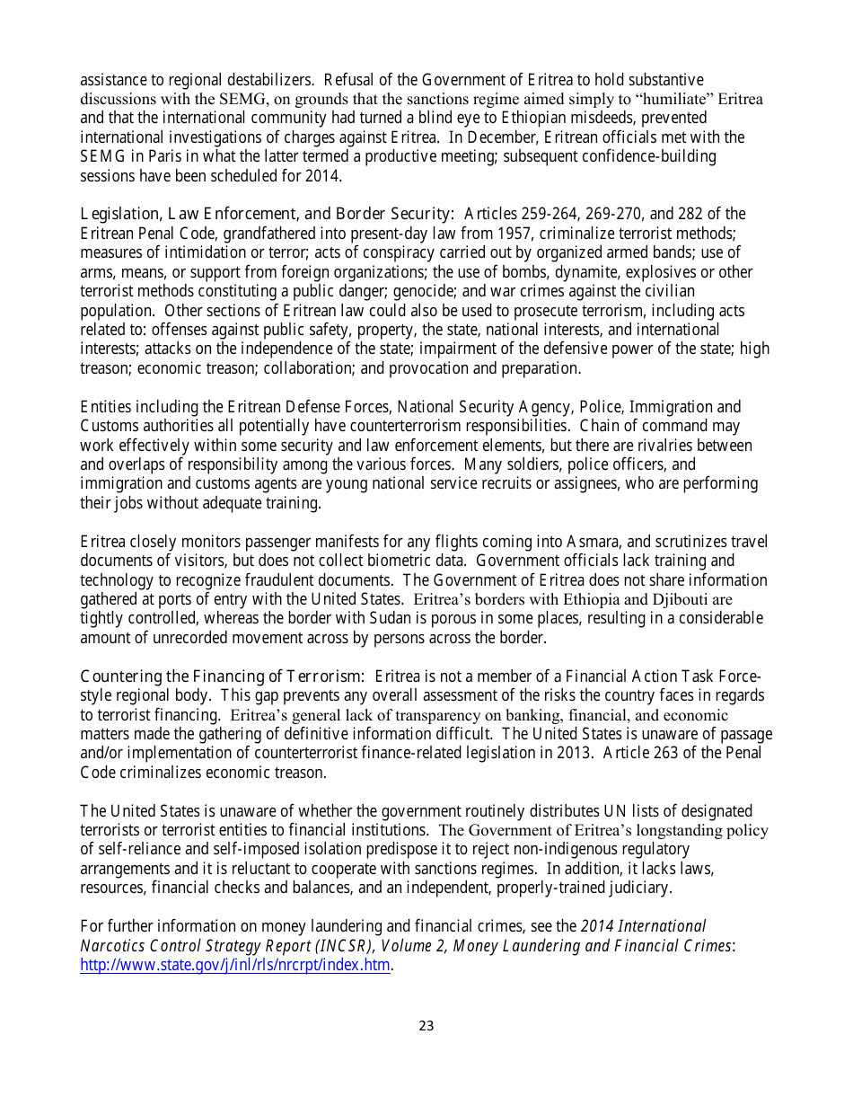 Country Reports on Terrorism, Page 23
