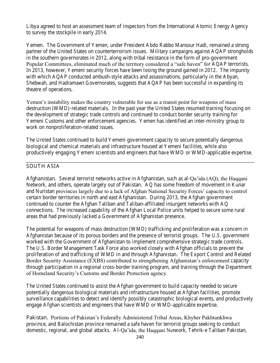 Country Reports on Terrorism, Page 240