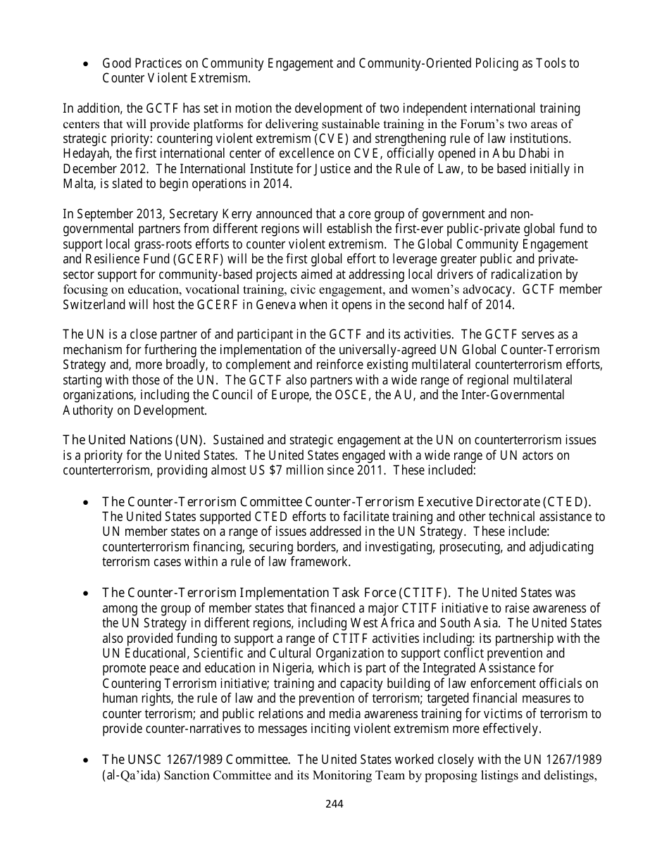 Country Reports on Terrorism, Page 244