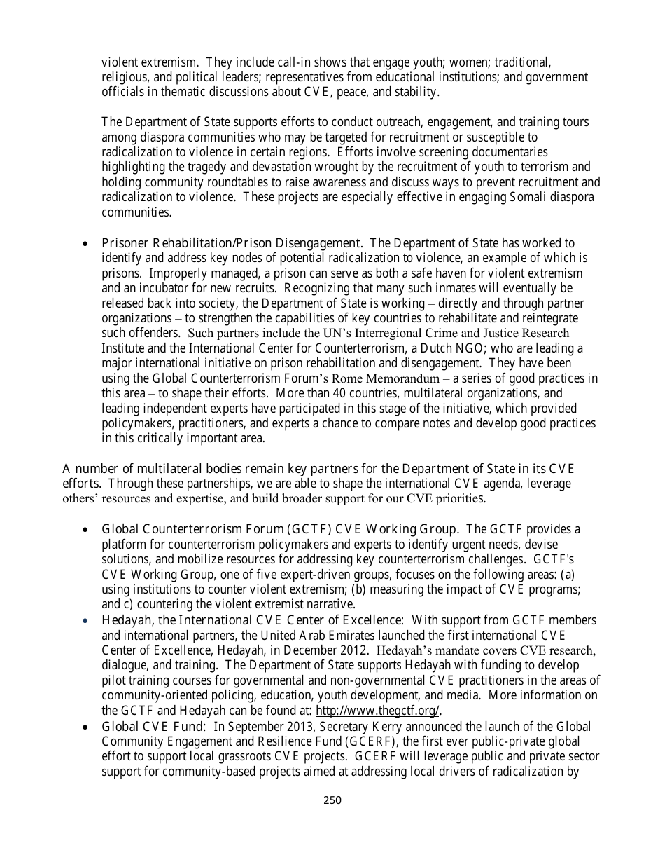 Country Reports on Terrorism, Page 250