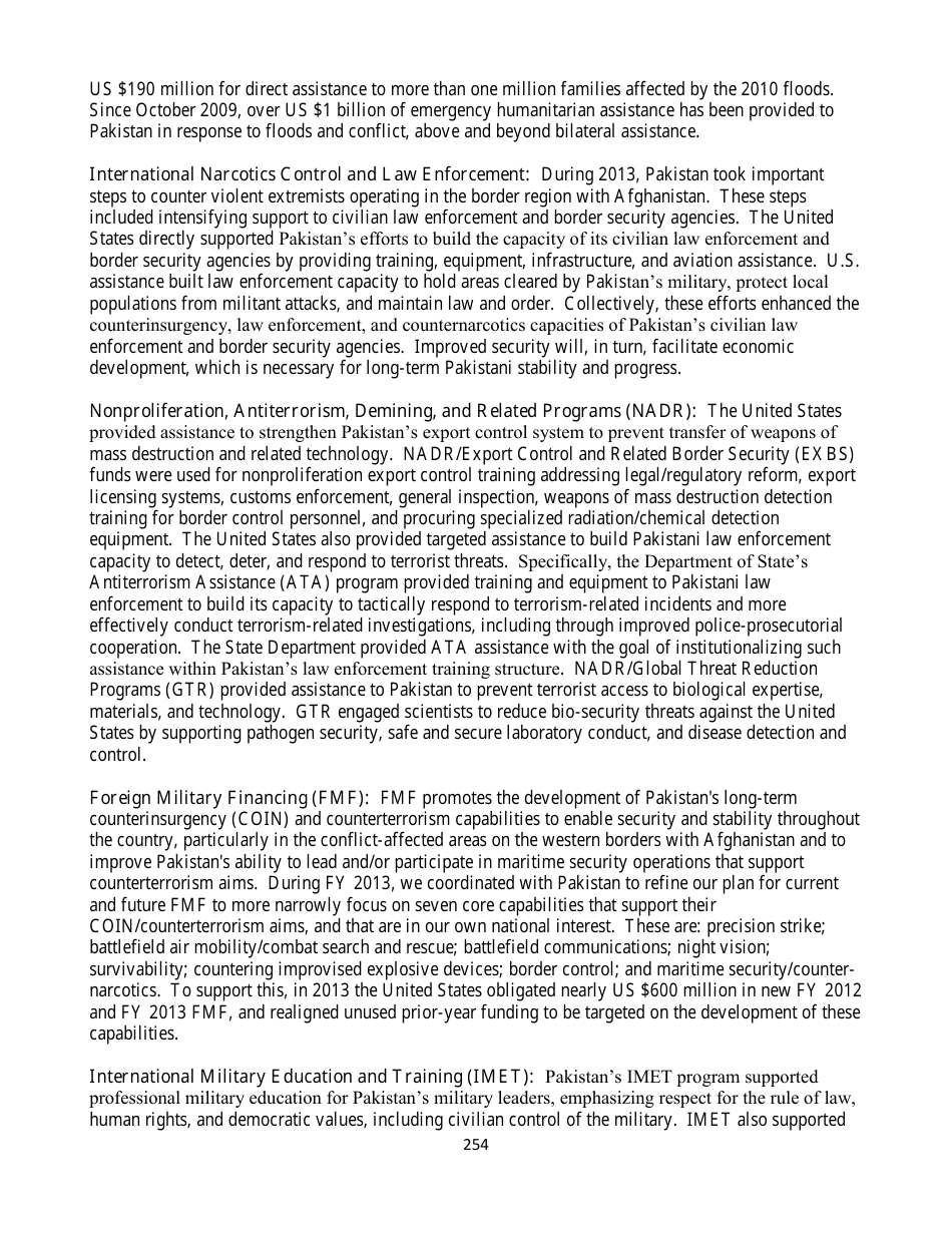 Country Reports on Terrorism, Page 254