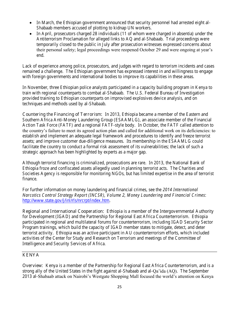 Country Reports on Terrorism, Page 25