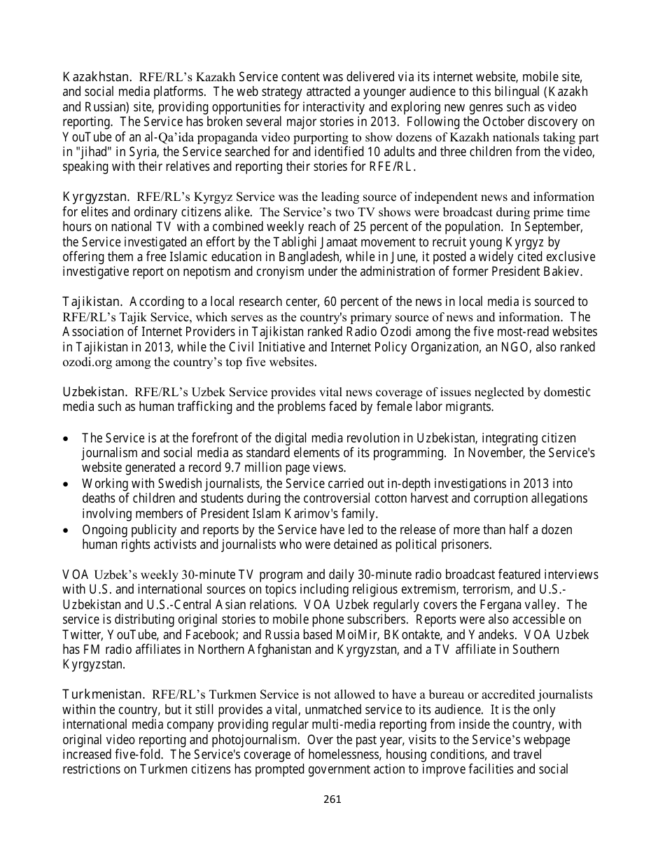 Country Reports on Terrorism, Page 261