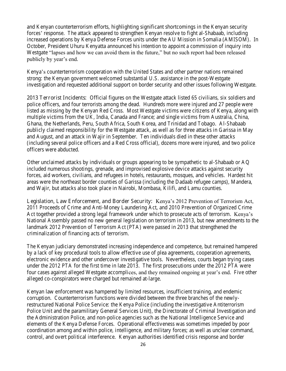 Country Reports on Terrorism, Page 26