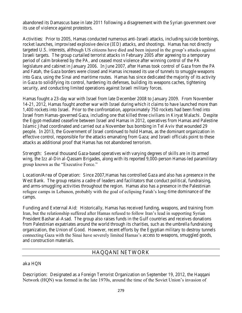 Country Reports on Terrorism, Page 279