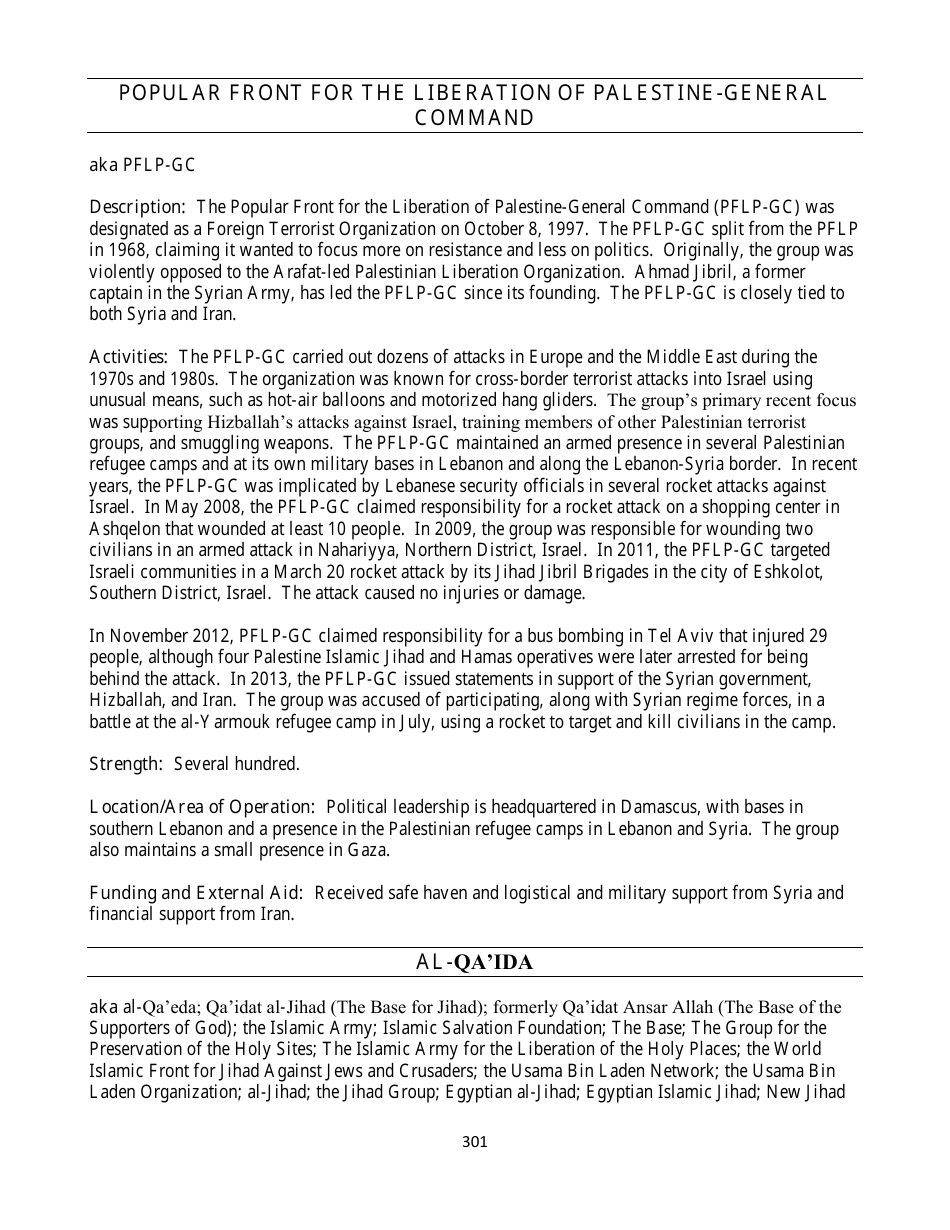 Country Reports on Terrorism, Page 301