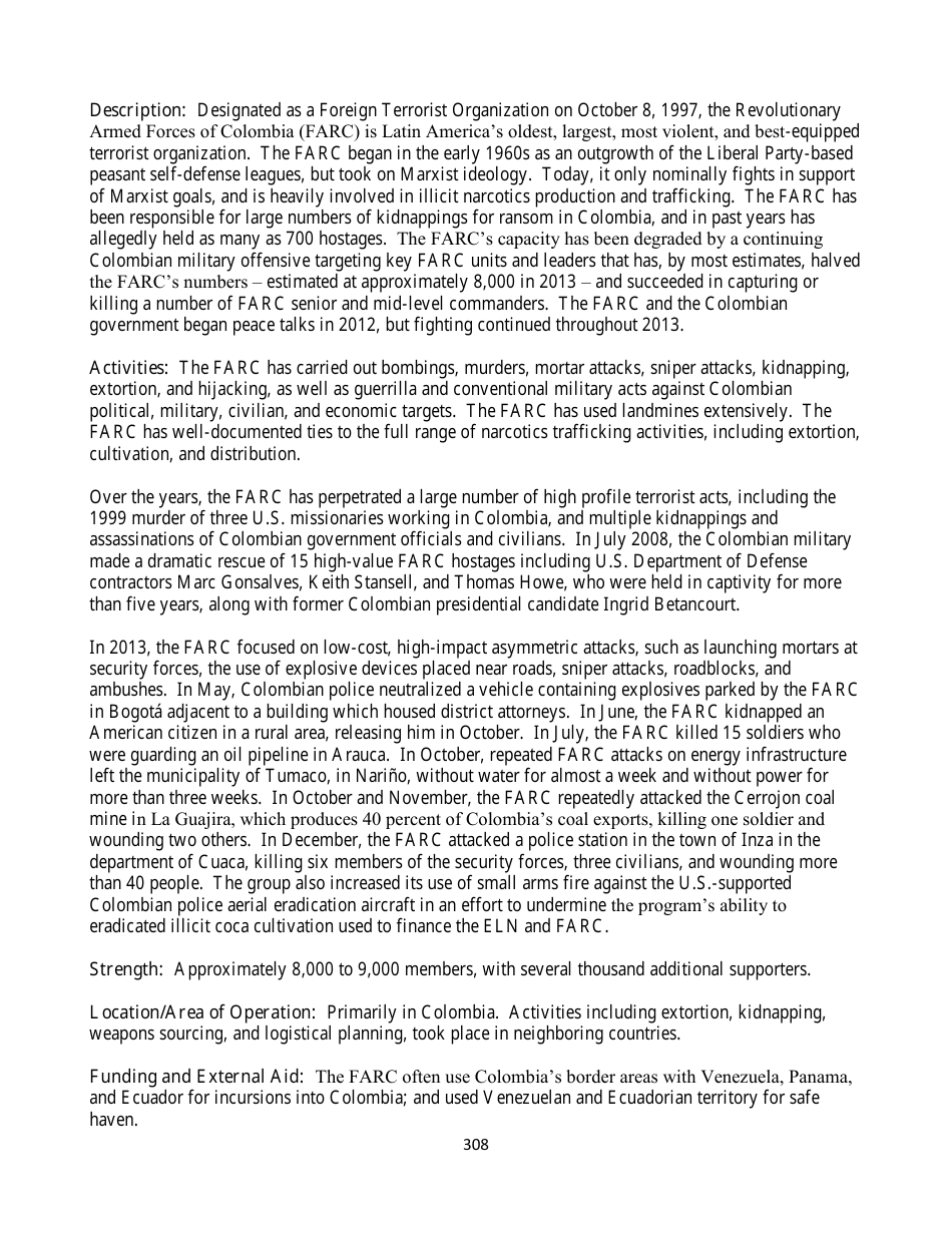 Country Reports on Terrorism, Page 308