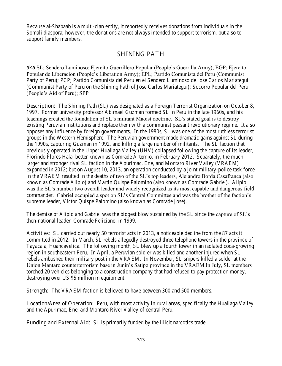 Country Reports on Terrorism, Page 313