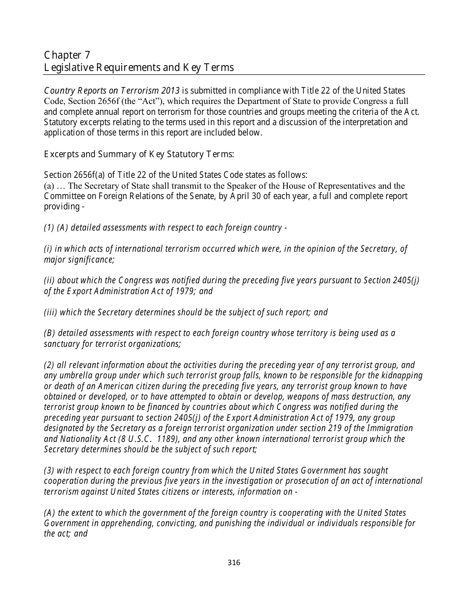 Country Reports on Terrorism, Page 316