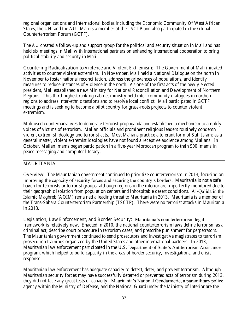 Country Reports on Terrorism, Page 32