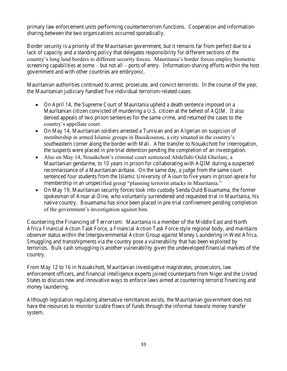 Country Reports on Terrorism, Page 33