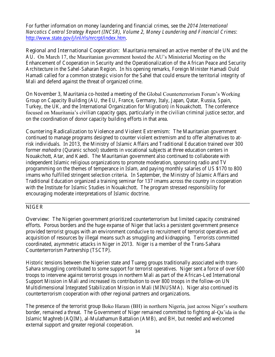 Country Reports on Terrorism, Page 34