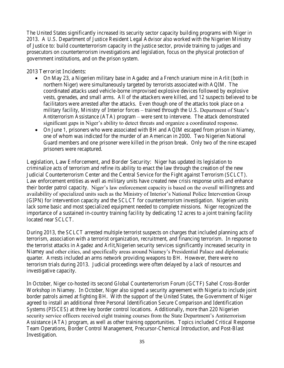 Country Reports on Terrorism, Page 35