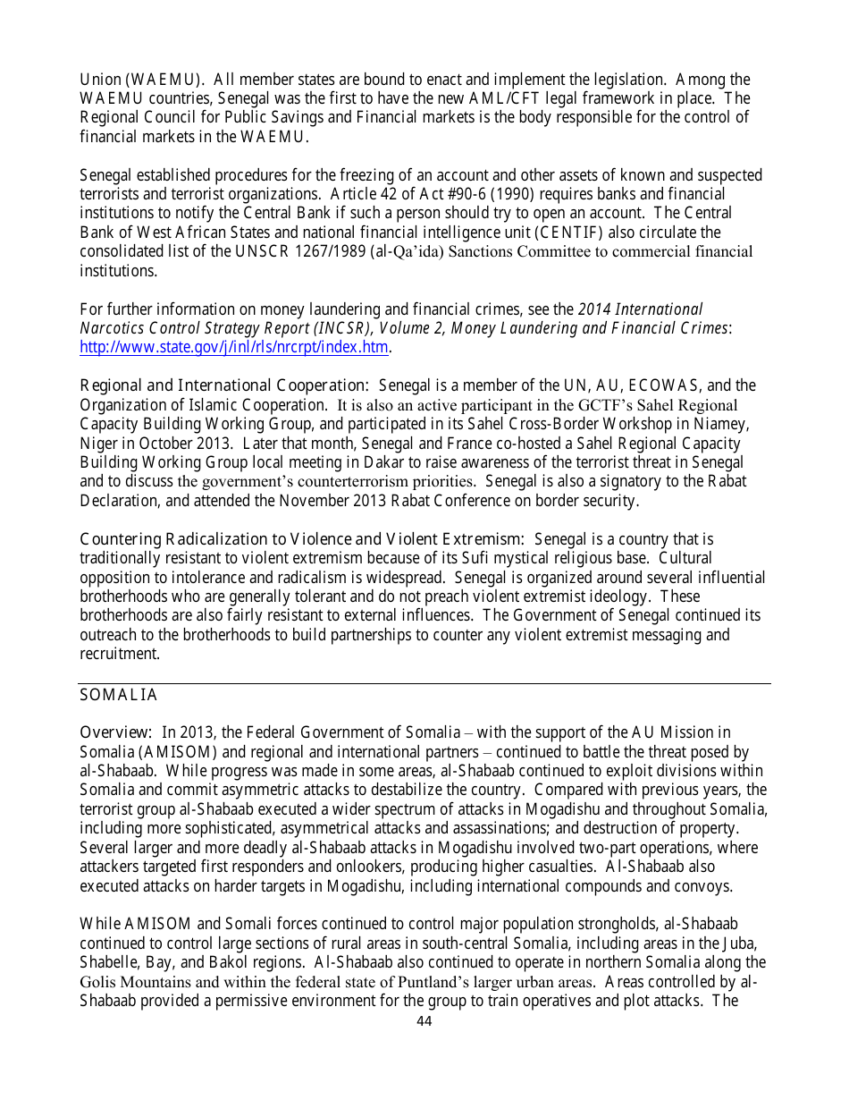 Country Reports on Terrorism, Page 44