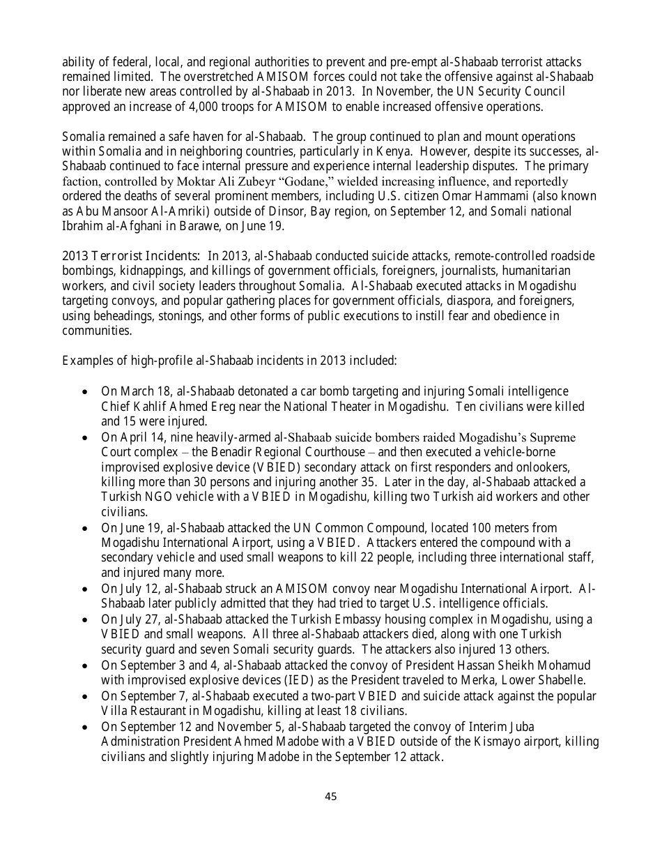 Country Reports on Terrorism, Page 45