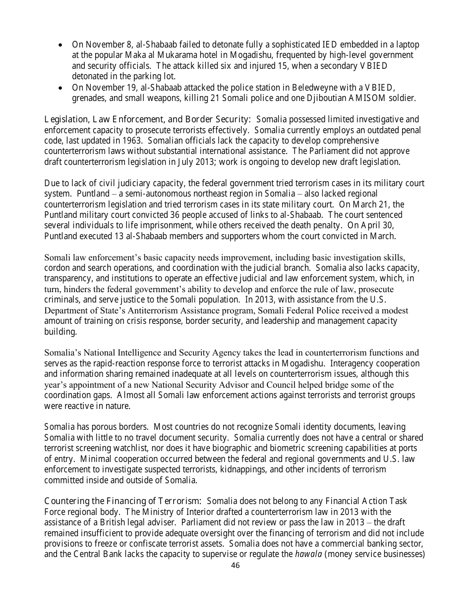 Country Reports on Terrorism, Page 46