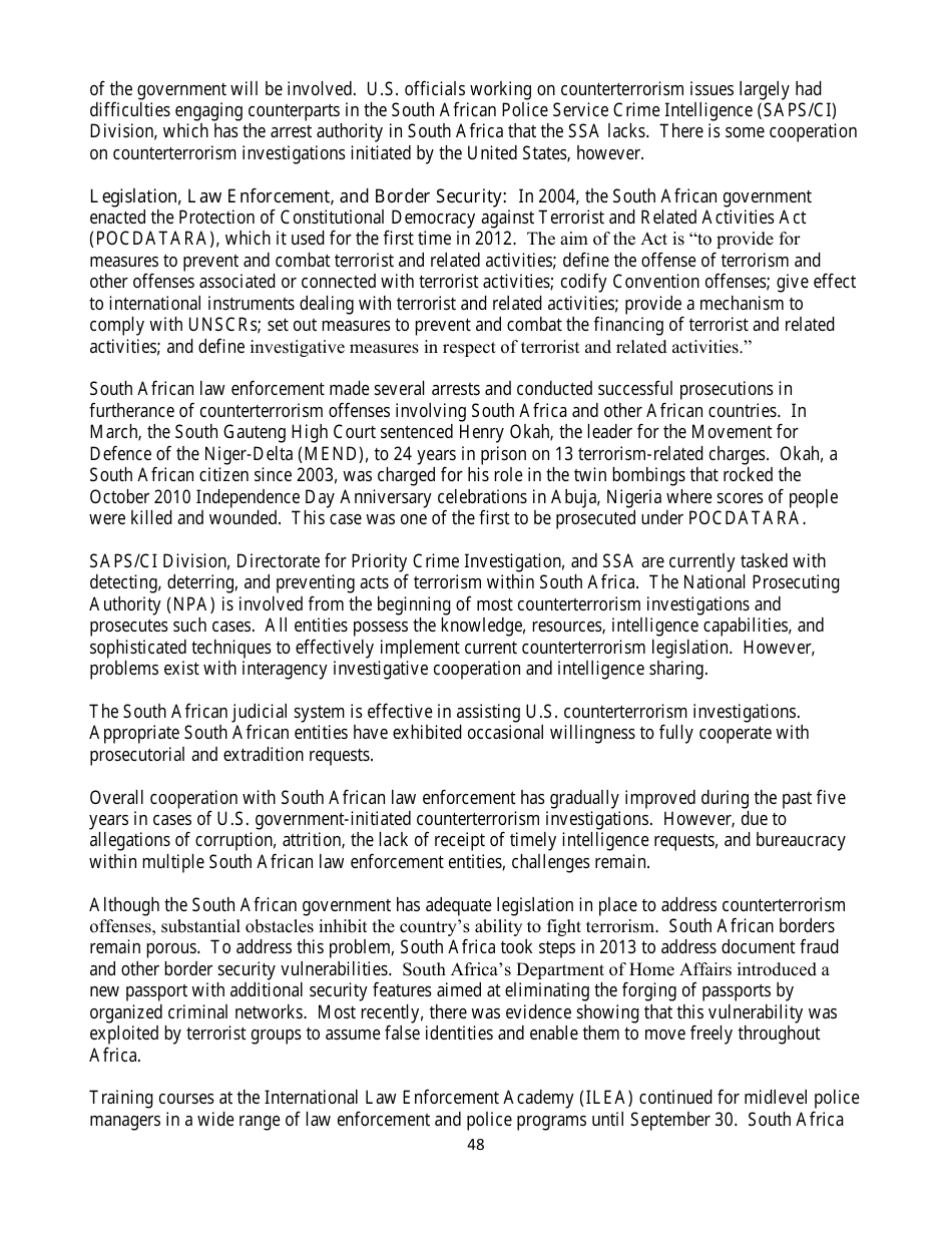 Country Reports on Terrorism, Page 48