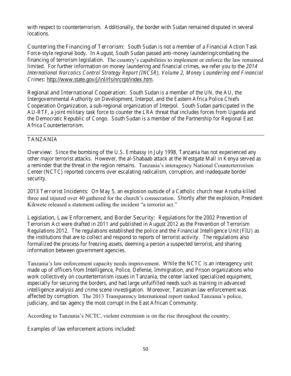 Country Reports on Terrorism, Page 50