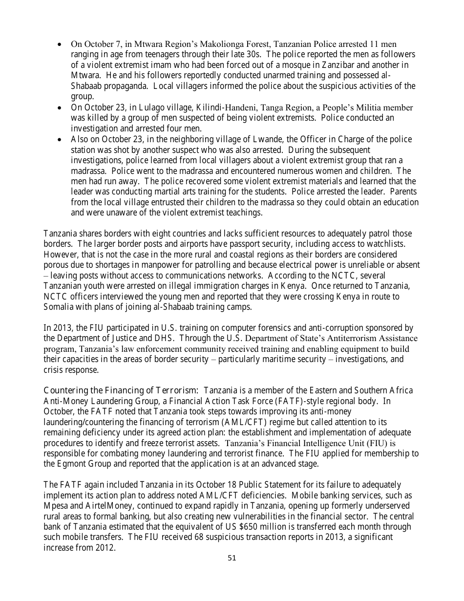 Country Reports on Terrorism, Page 51