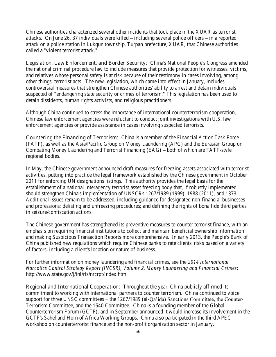 Country Reports on Terrorism, Page 56