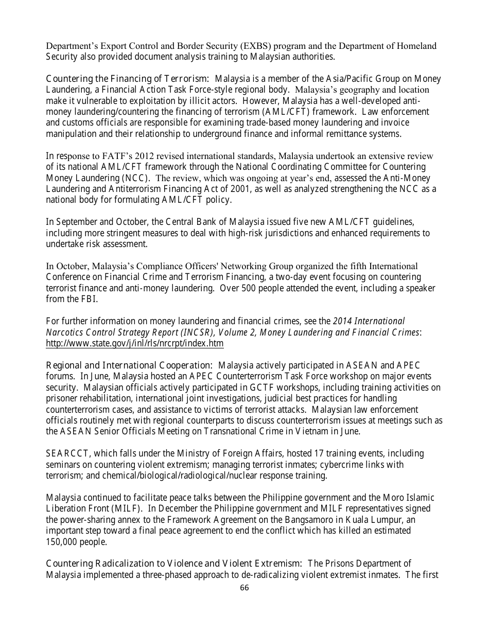 Country Reports on Terrorism, Page 66