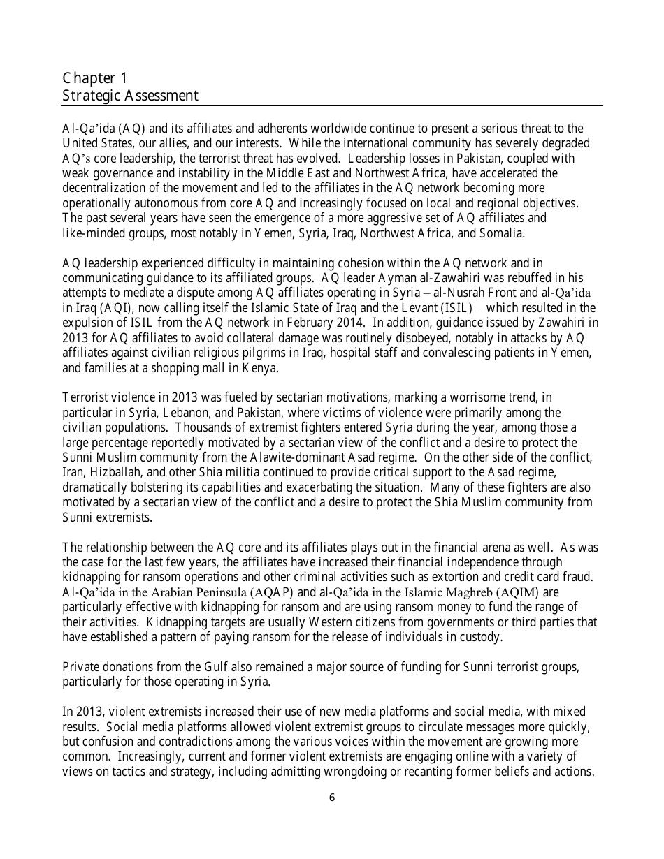 Country Reports on Terrorism, Page 6