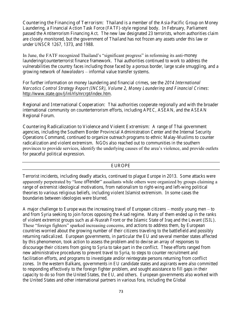 Country Reports on Terrorism, Page 73