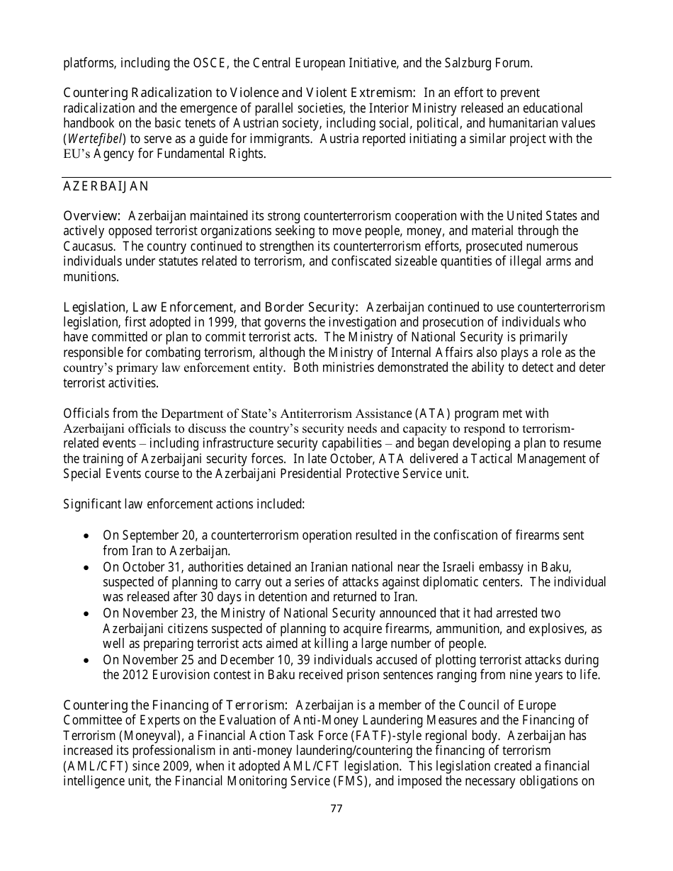 Country Reports on Terrorism, Page 77