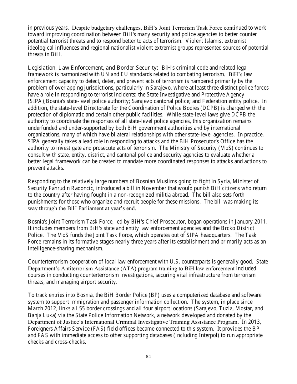 Country Reports on Terrorism, Page 81
