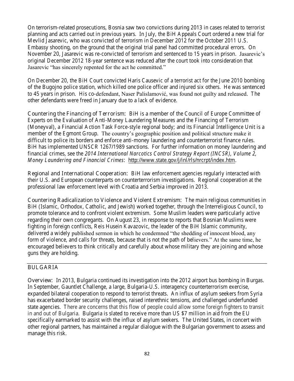 Country Reports on Terrorism, Page 82