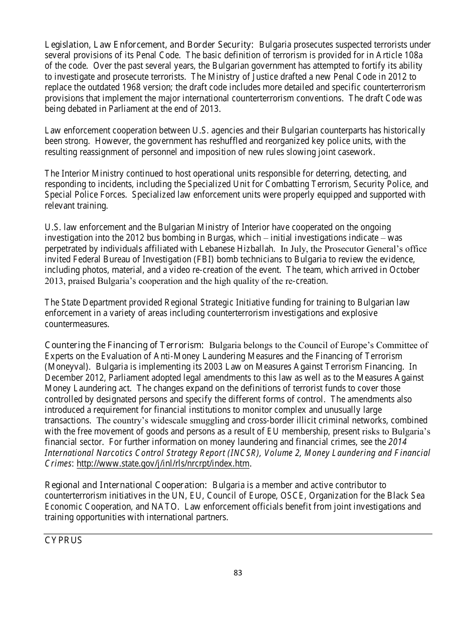 Country Reports on Terrorism, Page 83