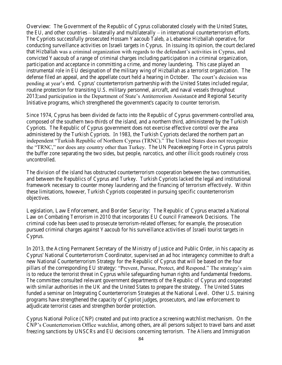 Country Reports on Terrorism, Page 84