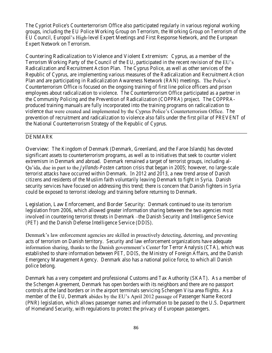 Country Reports on Terrorism, Page 86