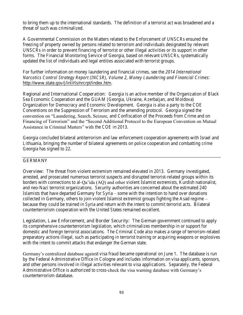 Country Reports on Terrorism, Page 93