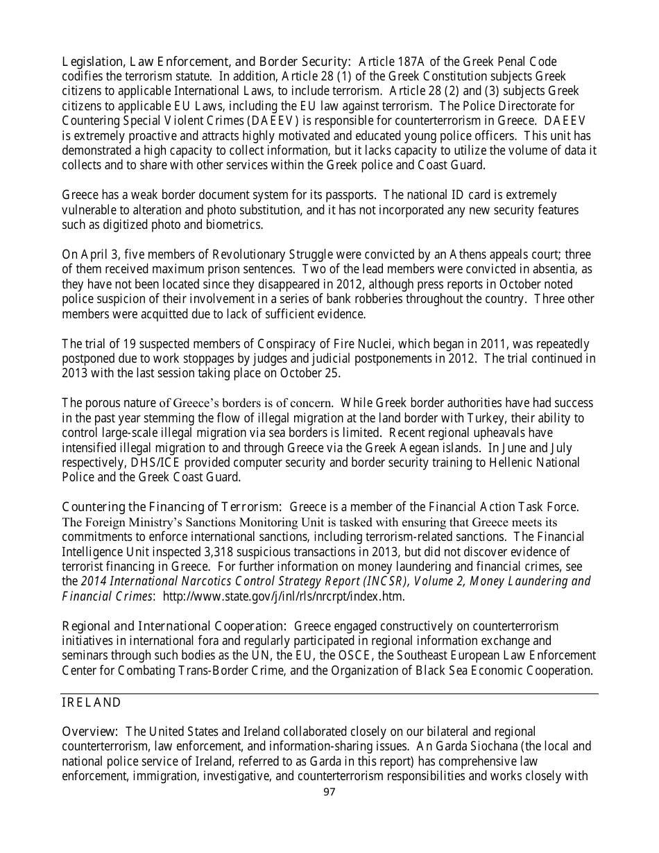 Country Reports on Terrorism, Page 97