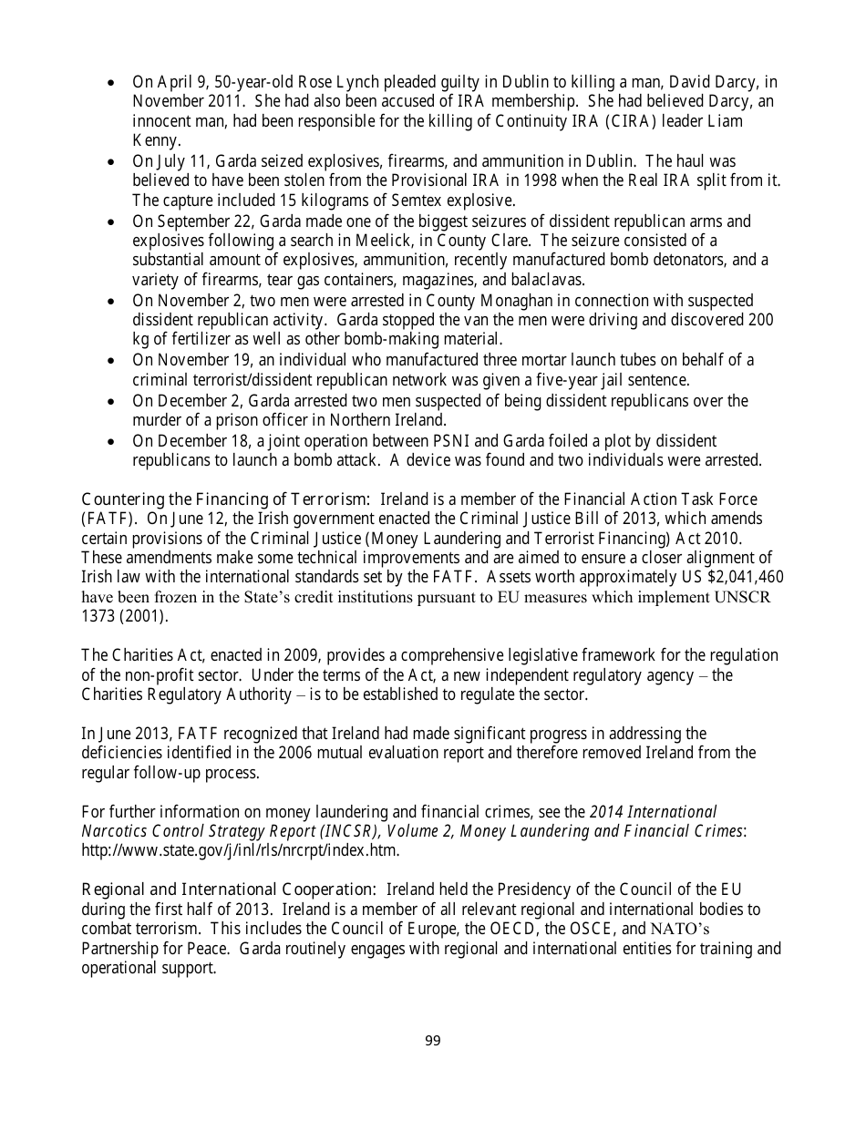 Country Reports on Terrorism, Page 99