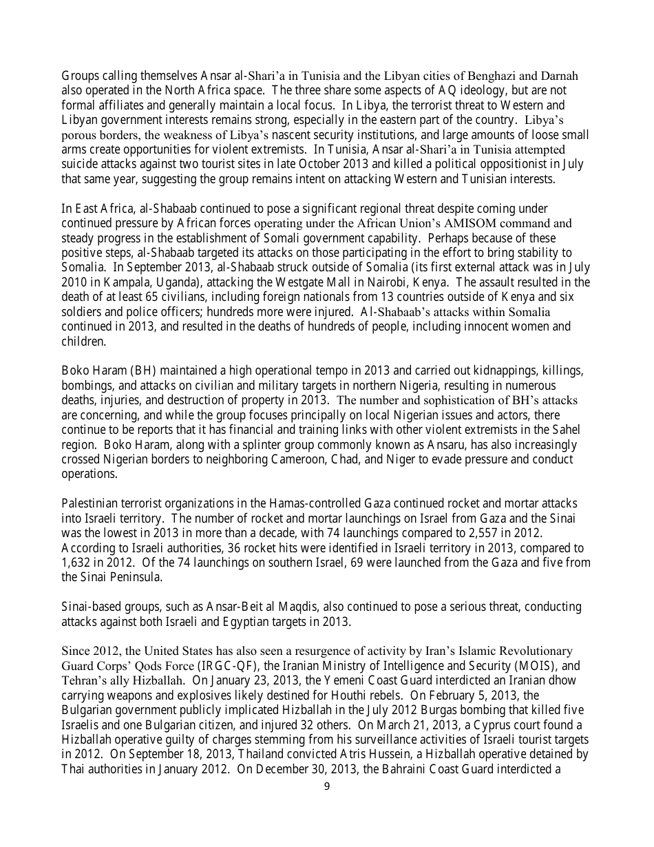 Country Reports on Terrorism, Page 9