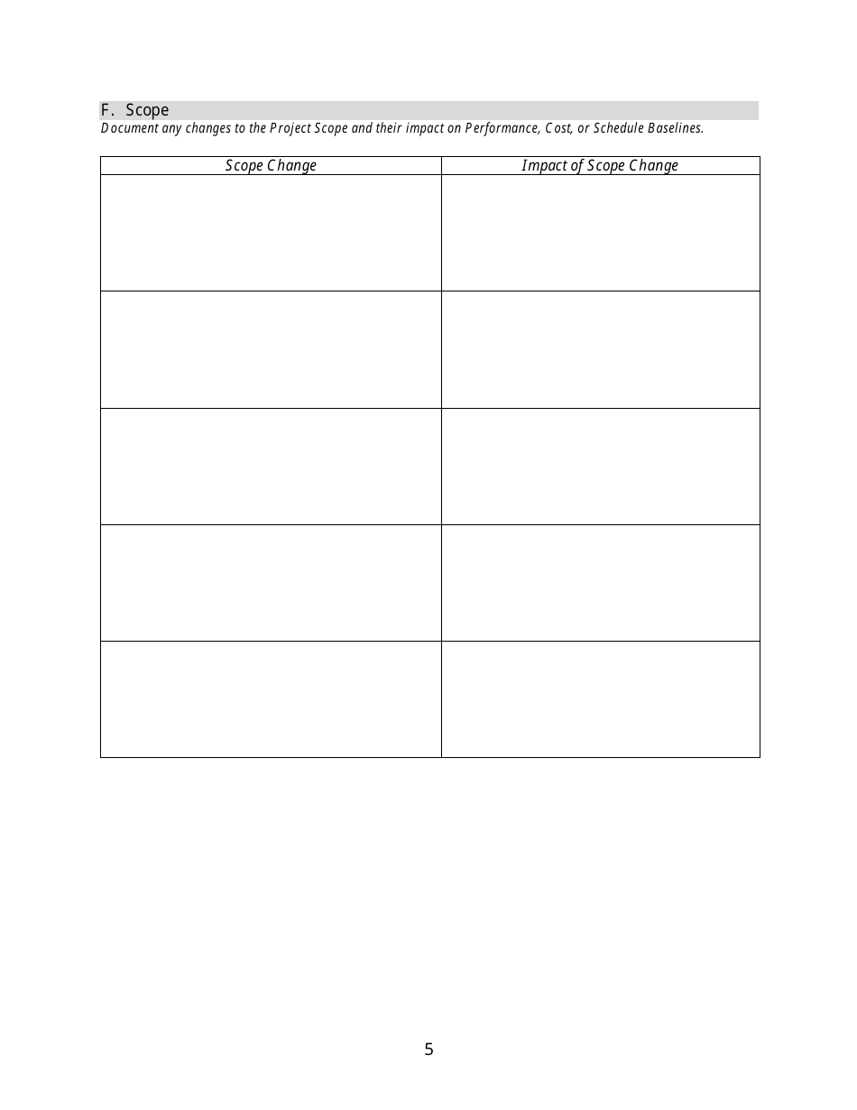 Project Closeout Report Template, Page 5