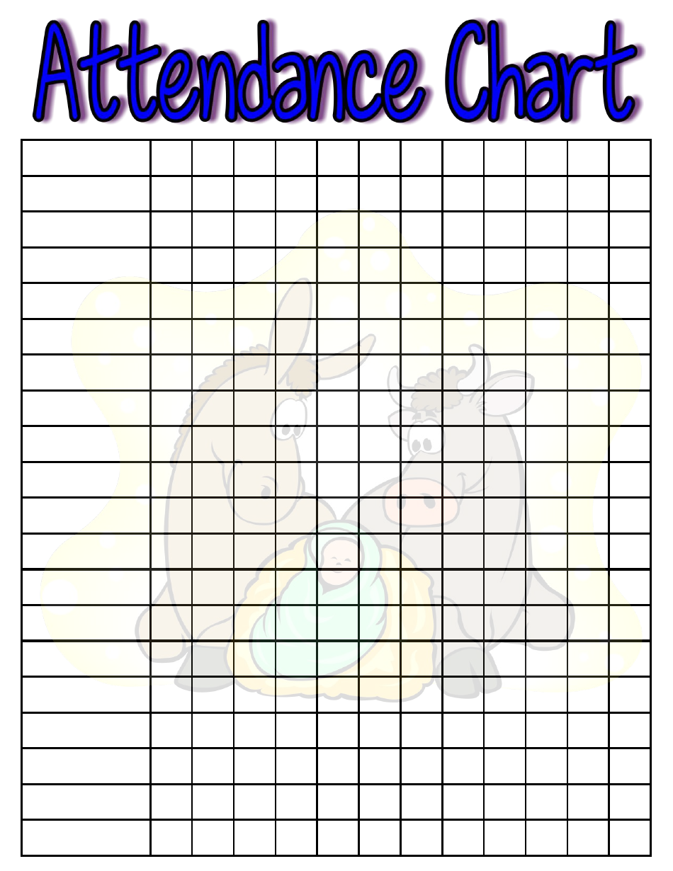 Religious Attendance Chart, Page 3